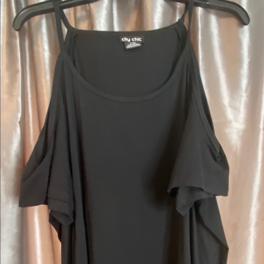 Black off the shoulder top
